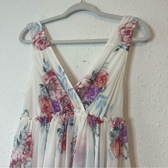 Free People Spring Fever White Floral Print Mini Dress Small - Picture 6 of 9